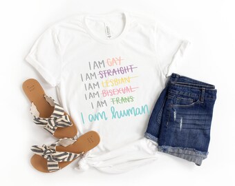 I am Human Shirt, LBGTQ Shirt, Equality T-Shirt, Pride Event Shirt, Unisex LGBTQ, Gay Pride, Love Wins, Love is Love, Inclusion Shirt