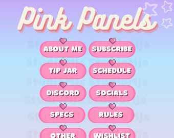 Pink Pixel Heart Twitch Panels (Digital Download)