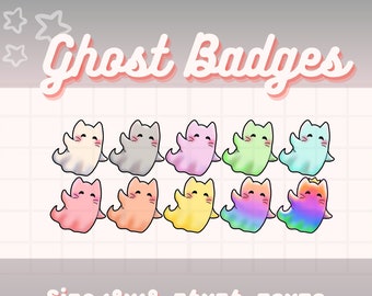 Cute Ghost Halloween Twitch Sub Bit Cheer Loyalty Spooky Badges