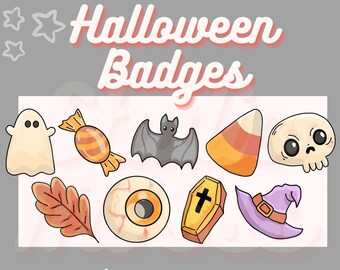 Cute Halloween Fall Twitch Sub Bit Cheer Loyalty Spooky Badges