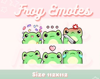 Kawaii Frog Emotes for Twitch and Discord (Digital Download)