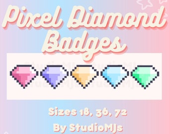 Cute Pixel Diamond Twitch Sub Bit Cheer Loyalty Badges