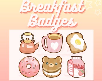 Cute Cozy Breakfast Twitch Sub Bit Cheer Loyalty Comfy Badges