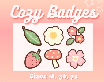 Cute Cozy Mushroom Twitch Sub Bit Cheer Loyalty Comfy Badges