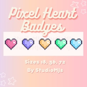 Cute Pixel Heart Twitch Sub Bit Cheer Loyalty Badges