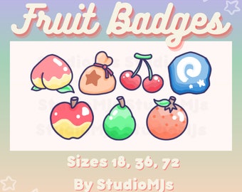 Cute Fruit Twitch Sub Bit Cheer Loyalty Badges