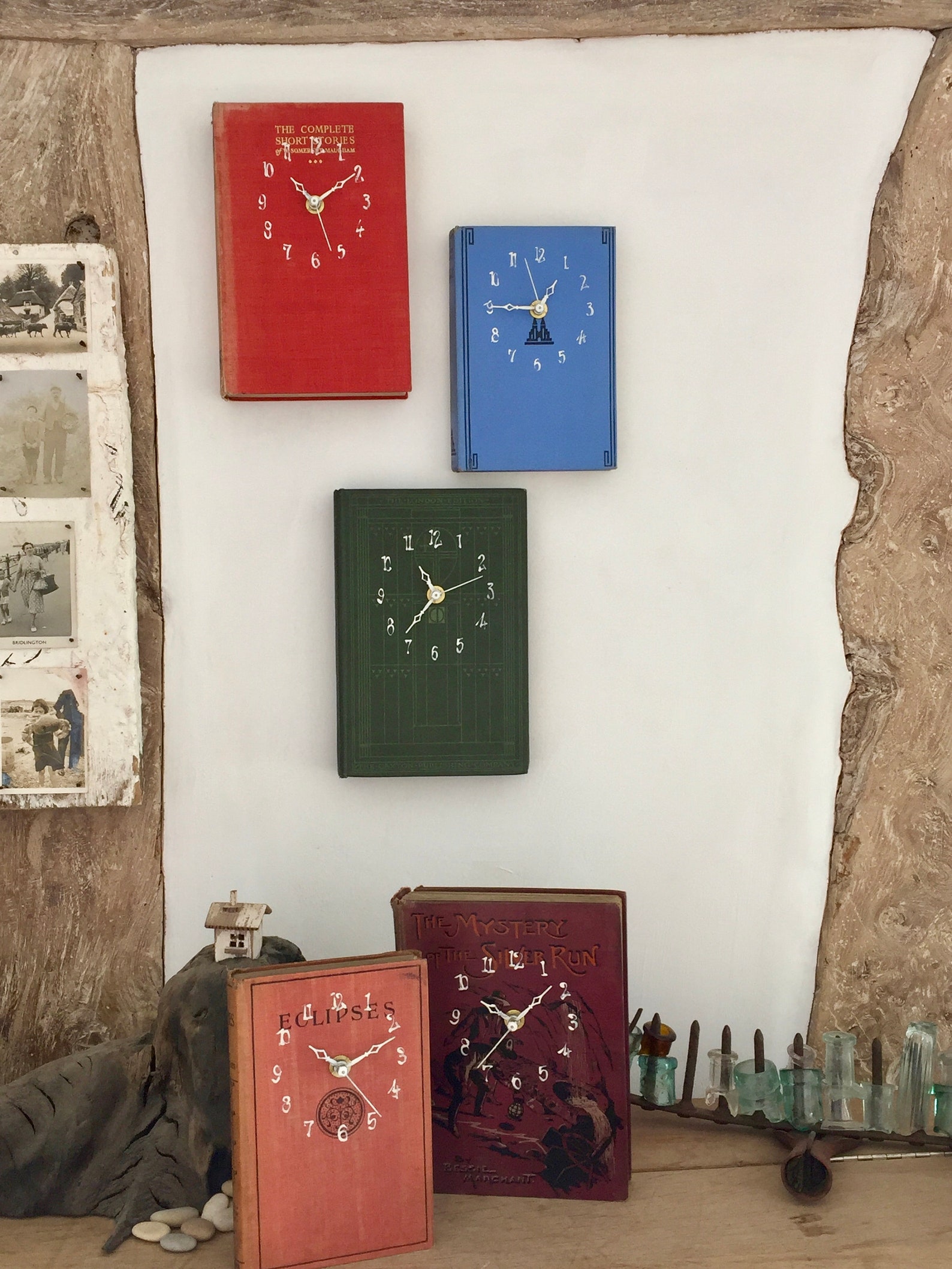 Vintage book book clock second hand book shelf clock book Etsy