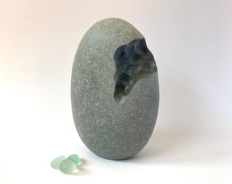 stone sculpture, pebble art, sculpture, contemporary art, decorative object, art piece