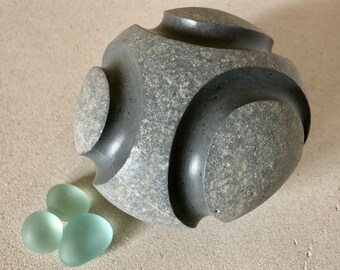 stone sculpture, pebble art, sculpture, contemporary art, decorative object, art piece