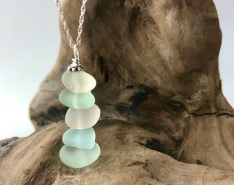 Aqua sea glass necklace pendant, sea glass jewellery, beach find, birthday gift, seaham sea glass, sea foam