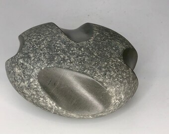 stone sculpture, pebble art, sculpture, contemporary art, decorative object, art piece