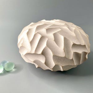 Portland stone sculpture, contemporary art, decorative object, art piece, abstract sculpture, minimal sculpture, portland stone