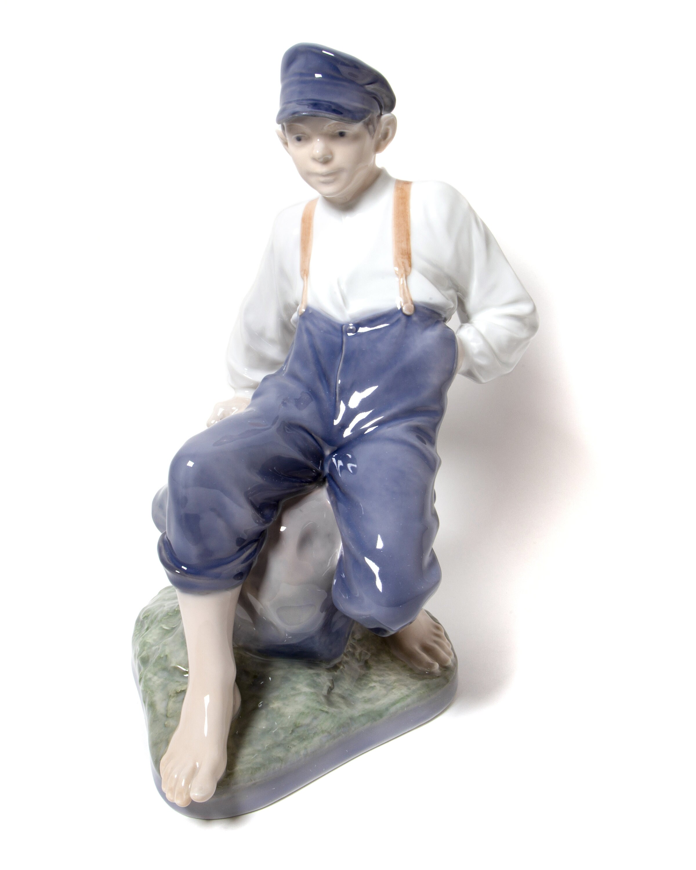Porcelain figurine Boy on rock. Denmark Etsy
