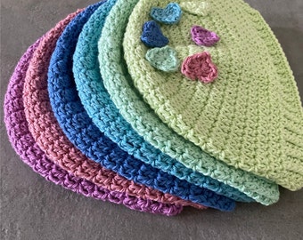 Bonnet en coton au crochet printemps-été, bonnet en coton pour femme, chapeau de festival au crochet, bonnet au crochet léger