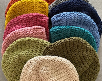 Bonnet au crochet, bonnet adulte, bonnet d'hiver, chapeau pour végétaliens