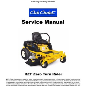 Cub cadet zero turn maintenance sale