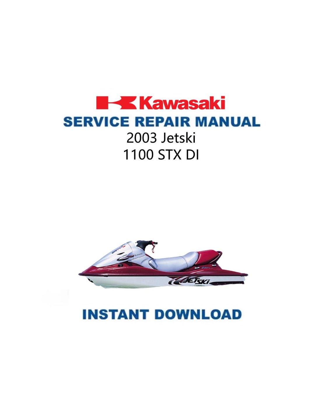 Kawasaki Jetski 1100 Service Manual | STX DI | 2003-2006 | Jet Ski