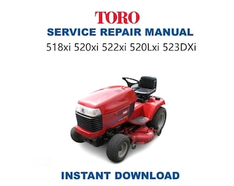 Toro 518 520 522 523 xi Lxi DXi Mäher Service Anleitung | Reparaturanleitung | Sofortiger digitaler Download | PDF-Datei