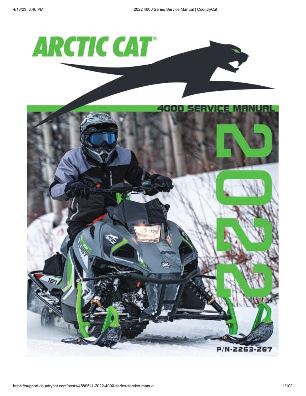 2022-2025 Arctic Cat Blast ZR LT M XR 4000 Service Manual