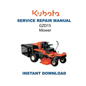 Kubota GZD15 Mower Service Manual | Immediate Download