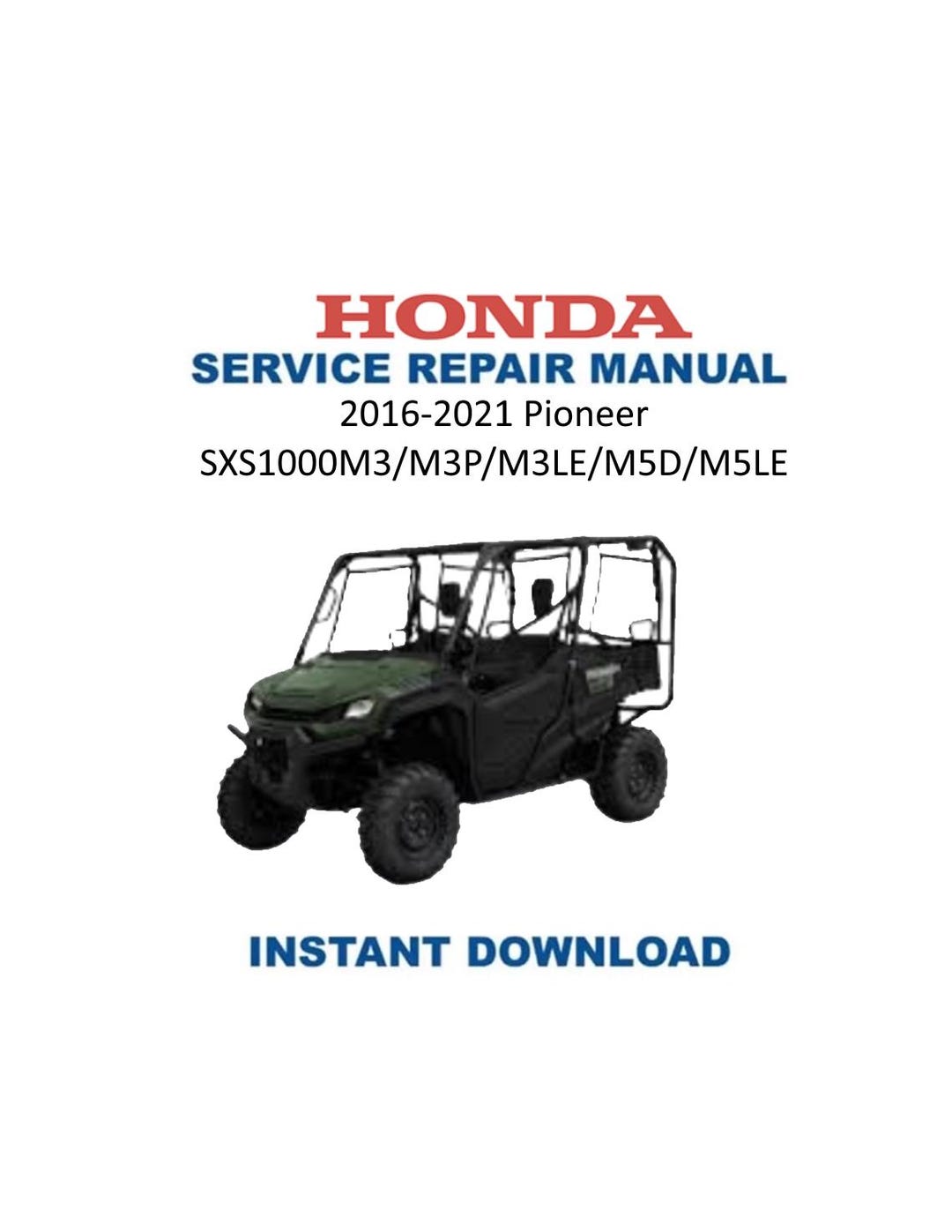 Honda Pioneer SXS1000 M2/M4 Service Manual | 2016–2021 UTV Repair