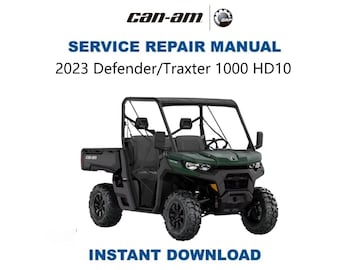 Manual de servicio del Can-Am Defender Traxter HD10 Max 1000 / Guía de reparación CanAm 2023-2025 / Descarga digital instantánea / PDF