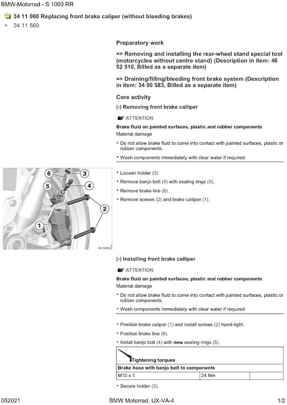 BMW S1000 RR K67 Service Manual | 2019-2023 Motorcycle Repair