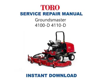 Toro Groundsmaster 4100D 4110D Mower Service Repair Manual | Instant Digital Download | PDF