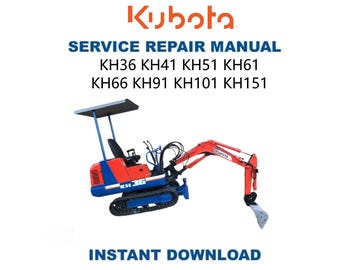 Kubota KH 36 41 51 61 66 91 101 151 Onderhoudshandleiding graafmachine | Reparatiehandleiding | Directe digitale download | Pdf