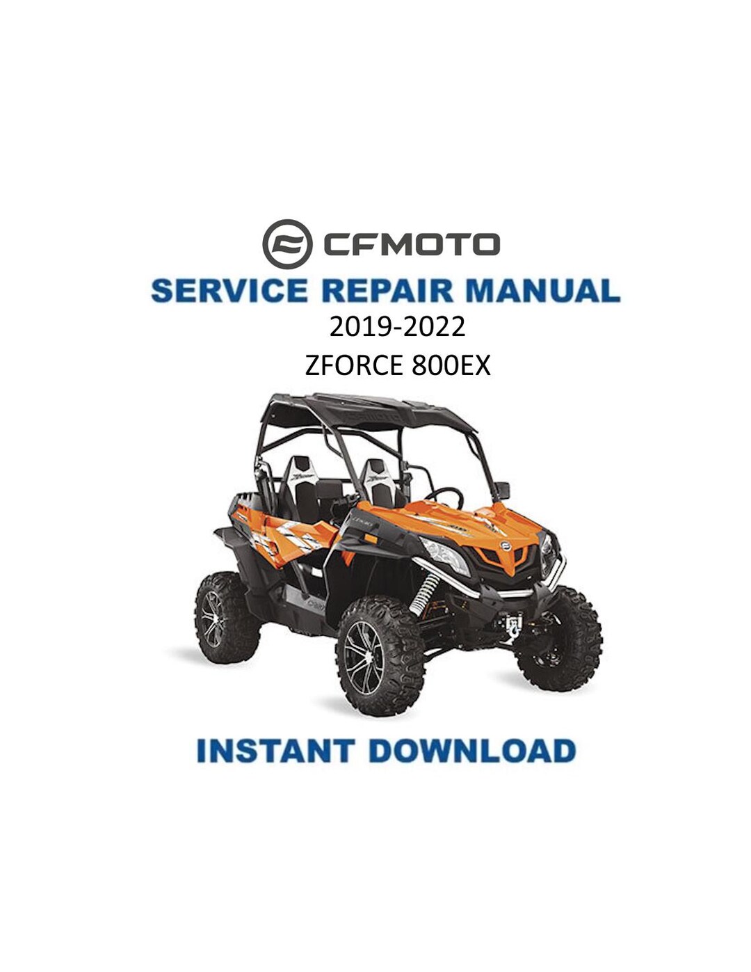 CFMOTO ZFORCE 800 Ex Service Repair Manual | 2019-2022 | Instant
