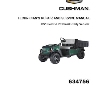 Cushman Hauler Pro 72V-servicehandleiding | Reparatiehandleiding golfkar 2014-2020 634756 | Directe digitale download | Pdf
