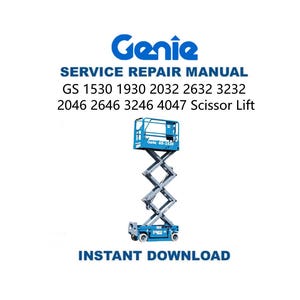 Genie Scissor Lift Service Repair Manual | GS 1530-4047 (PDF)