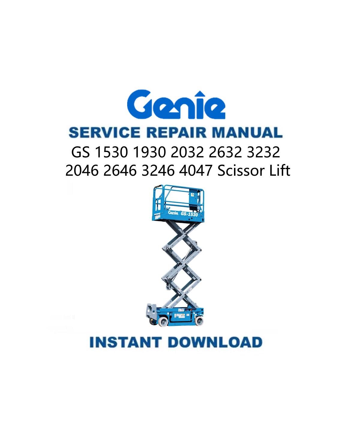 Genie Scissor Lift Service Repair Manual | GS 1530-4047 (PDF) - Etsy