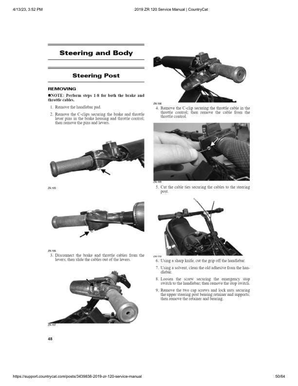 2019-2024 Arctic ZR120 Kitty Cat Service Manual | Snowmobile