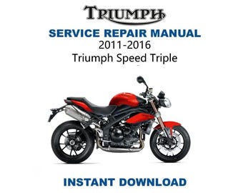 Manual de servicio de la Triumph Speed Triple 2011-2016 / Guía de reparación de motocicletas / Descarga digital instantánea / PDF