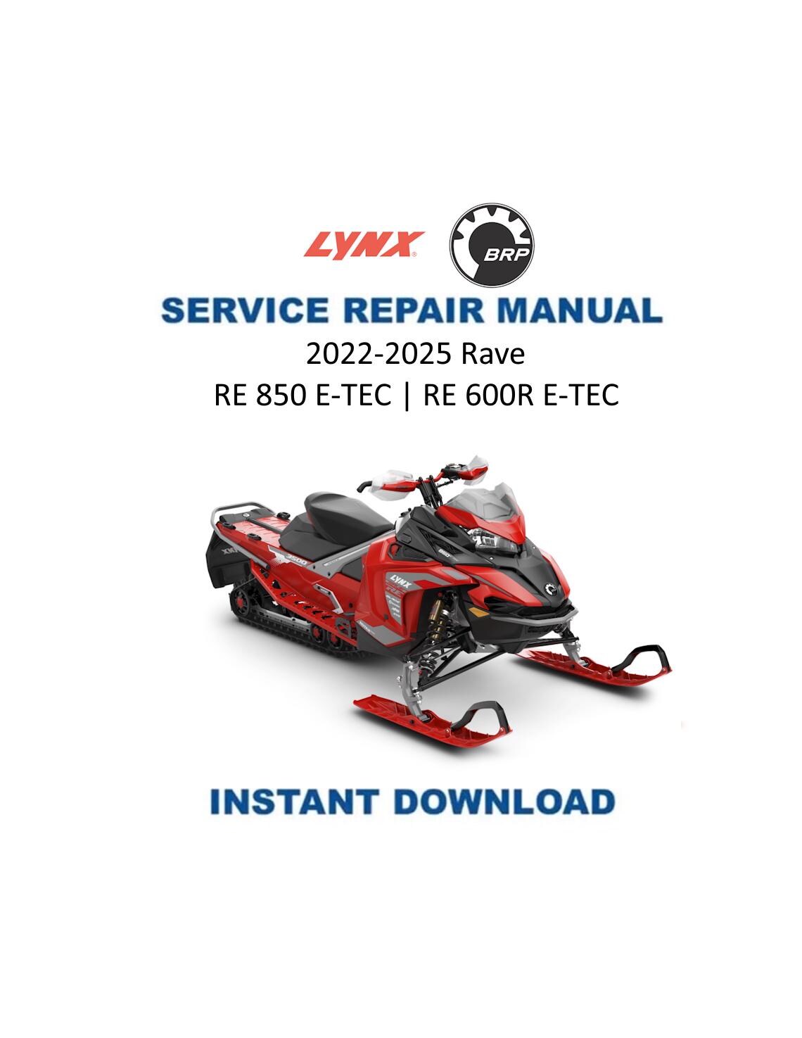 Lynx RAVE RE 600 850 Service Manual | 2022-2025 ETEC Repair Guide