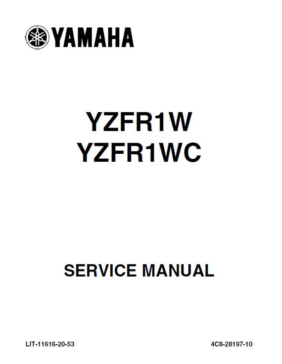 Yamaha YZF-R1 Service Manual | 2007-2008 R1S Motorcycle Repair