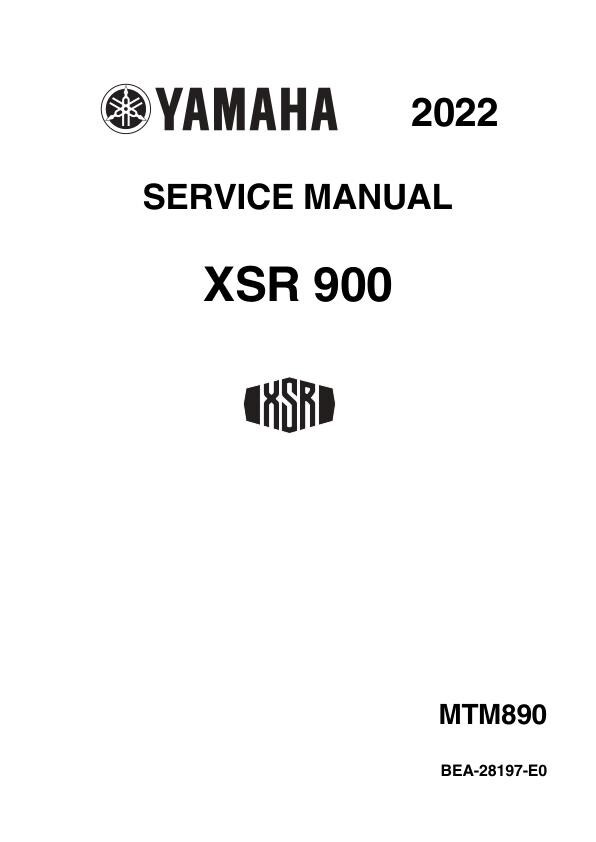 ヤマハ　XSR900 サービスマニュアル　RN80J MTM890(888cc) Yamaha XSR 900 Service Manual | 2022-2025 Motorcycle Repair Guide