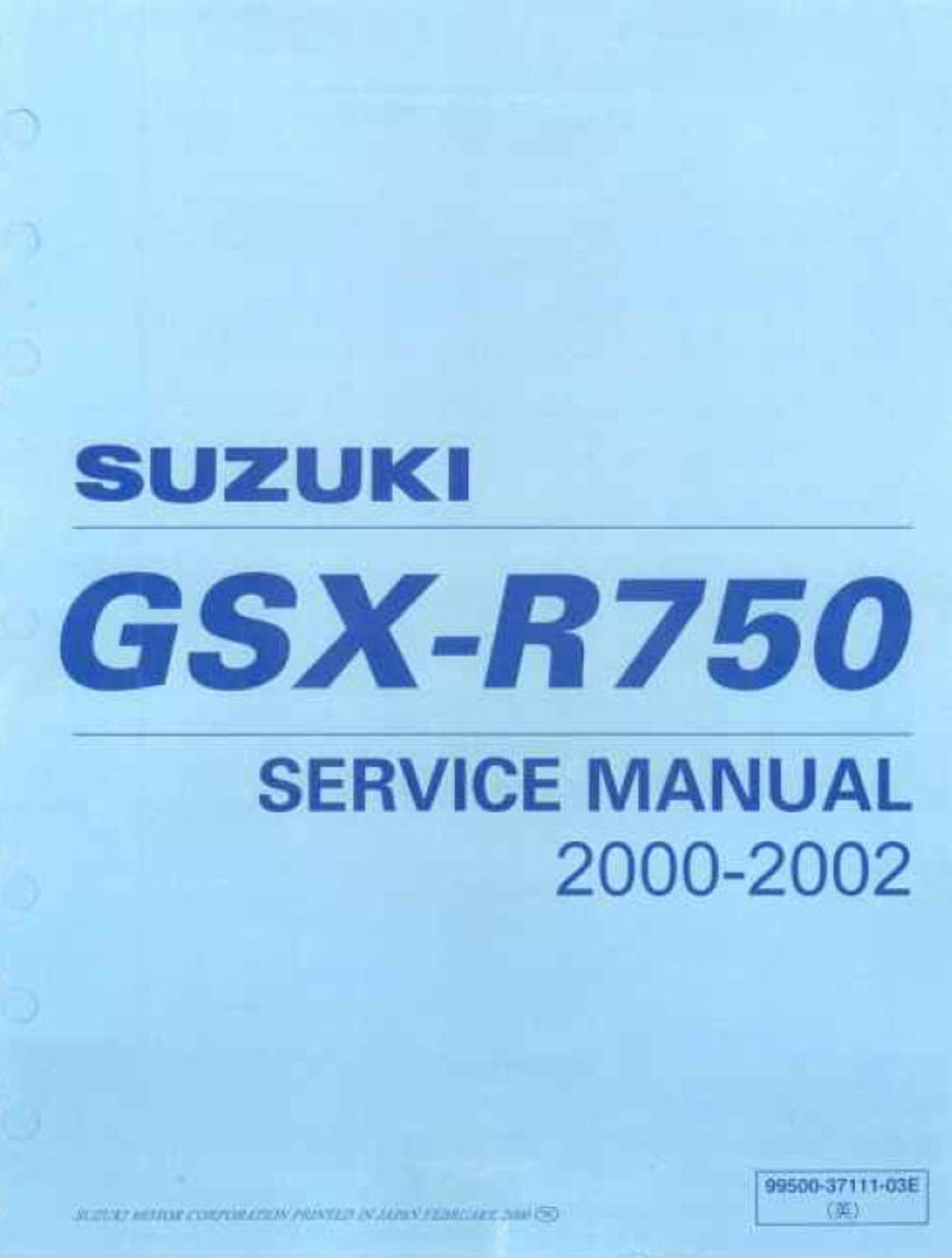 【翌日発送可能】 | Manual Service 750 GSXR Suzuki 2000-2002 Immediate | アクセサリー