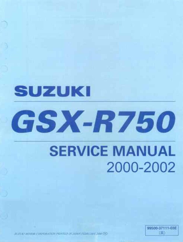 Suzuki GSX-R750 Service Manual | 2000-2002 GSXR750 | Motorcycle