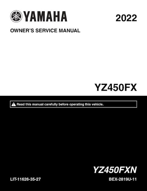 Yamaha YZ450FXN Service Manual | 2022-2025 Motorcycle Repair Guide