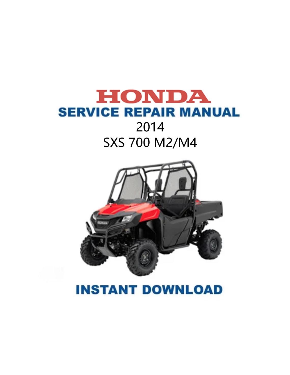 Honda Pioneer SXS700 M2/M4 Service Manual | 2014-2017 UTV Repair