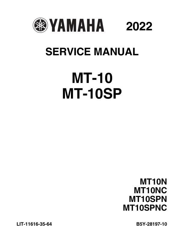 新品 MT-10 2022〜 サービスマニュアル Yamaha MT10 FZ10 Service Manual | 2022-2025 MT-10 FZ-10 MT10SP