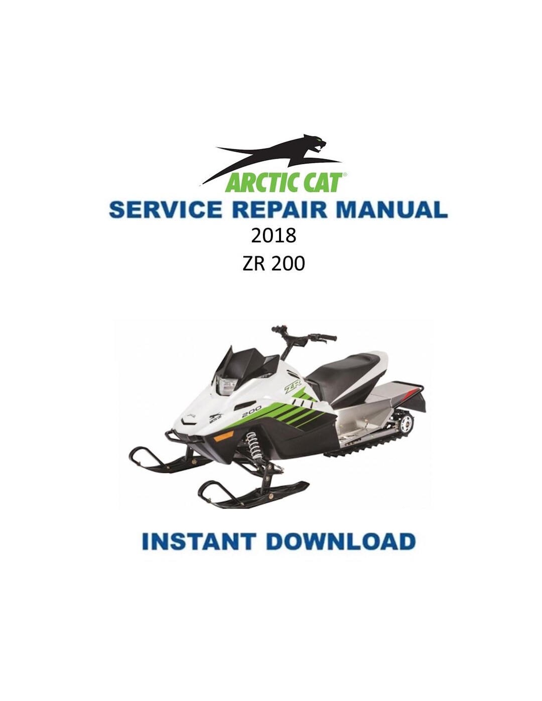 2018-2020 Arctic Cat ZR200 Service Manual | Snowmobile Repair