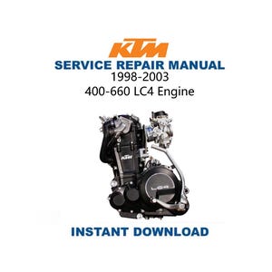 Manual de servicio del motor LC4 para KTM 400, 520, 620, 640 y 660 / Guía de reparación (1998-2003) / Descarga digital instantánea / PDF