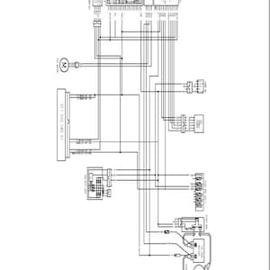 May include: A black and white diagram of an EPS circuit. The diagram shows the connections between the EPS motor, EFI ECU, and other components. The diagram includes text labels for each component.