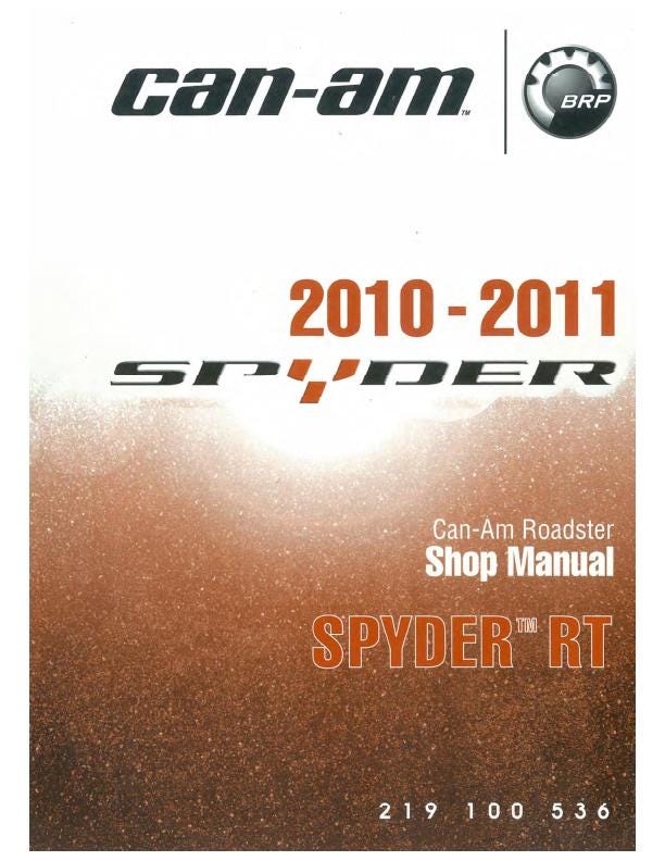 Can Am Spyder RT RTS Service Manual | 2010-2012 Canam Roadster