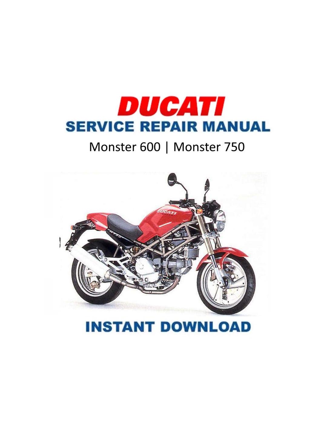 Ducati Monster 600 750 Service Manual | 2016-2019 Motorcycle