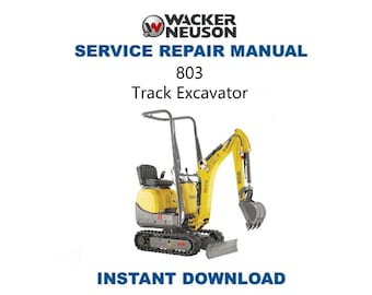 Wacker Neuson 803 bandgrävmaskin Servicemanual | Reparationsguide | Direkt digital nedladdning | PDF