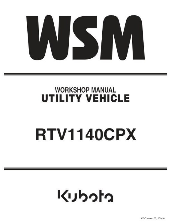 Kubota WSM ワークショップマニュアル WSM Kubota Workshop Manual | eBay